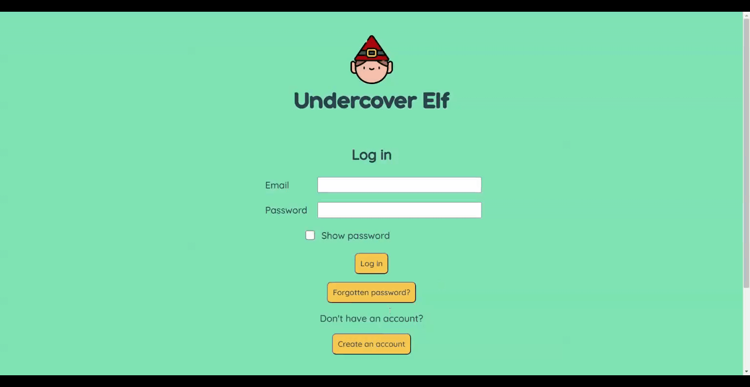 gif showing a demonstration of the Undercover Elf app